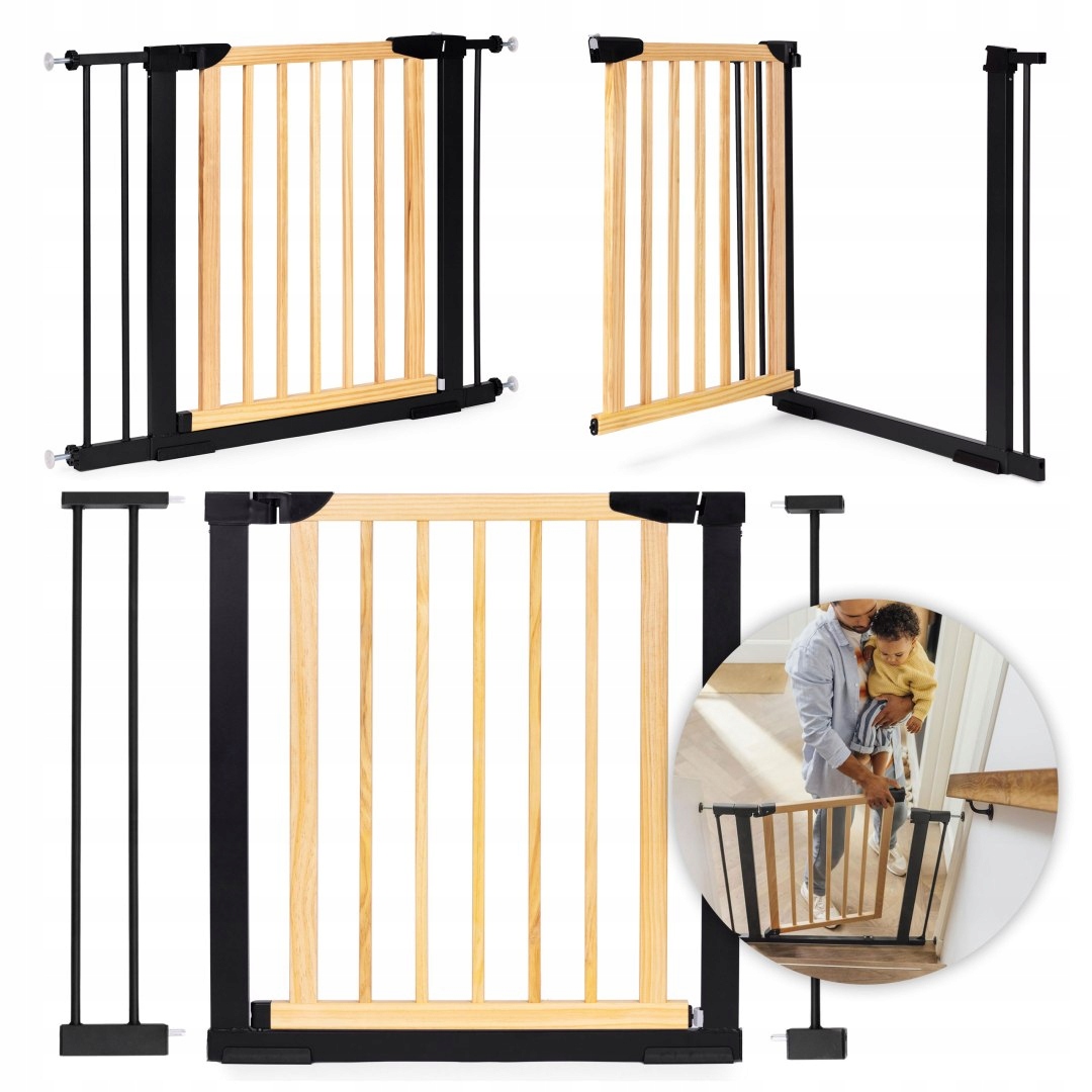 Bramka Barierka Zabezpieczająca 74-100 Cm Na Schody I Drzwi Metal Drewno Do