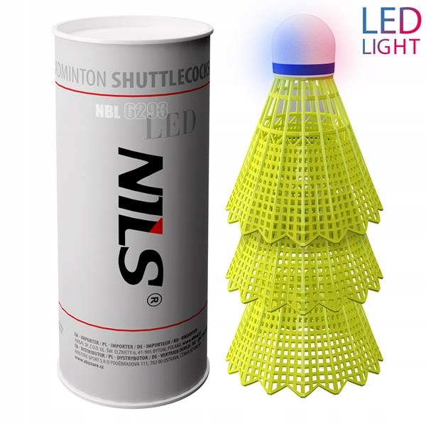 Lotki Badminton Led Zestaw 3 Lotek Nylonowych Do Badmintona Nils NBL6293