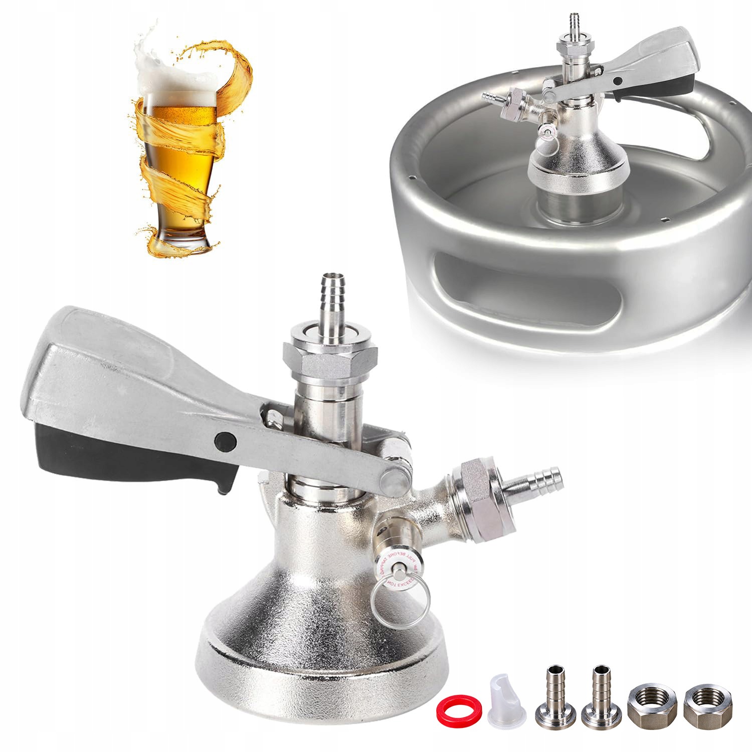 Hlava na pivo Keg Typ A Flach plochá s vypouštěcím ventilem