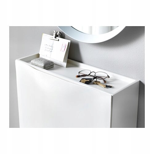 IKEA TRONES szafka na buty / obuwie, 2 szt. BIAŁY Głębokość mebla 18 cm