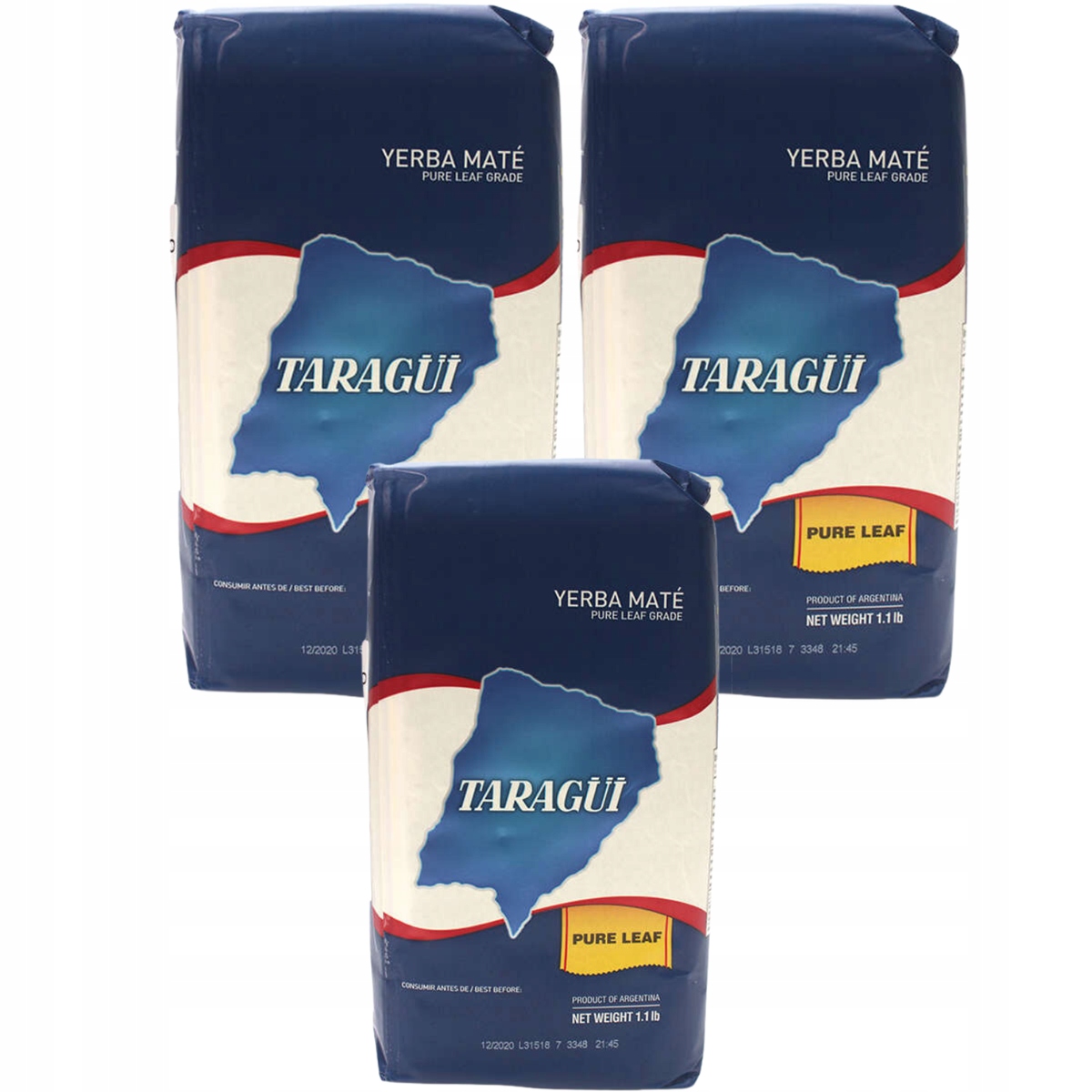 Yerba Mate Taragui Sin Palo Despalada 3x500g 1,5kg Silná
