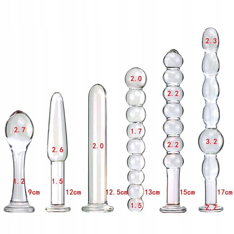 SCREAASS Zestaw 6 Sztuk Szklanych Dildo i Analplugów Dla Początkujących — miniatura 7