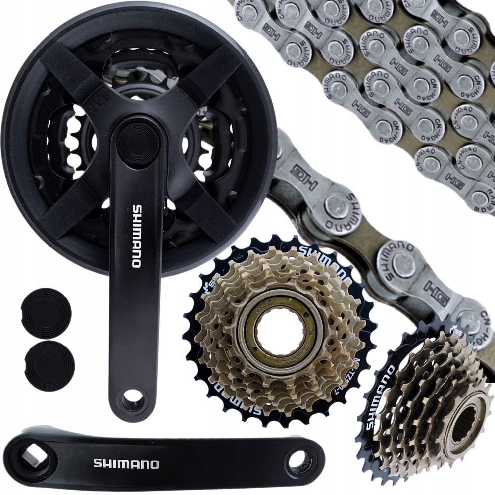 Shimano Řetěz Wonobieg Korba 48/38/28 7-řadový Sada pohonu pro jízdní kolo