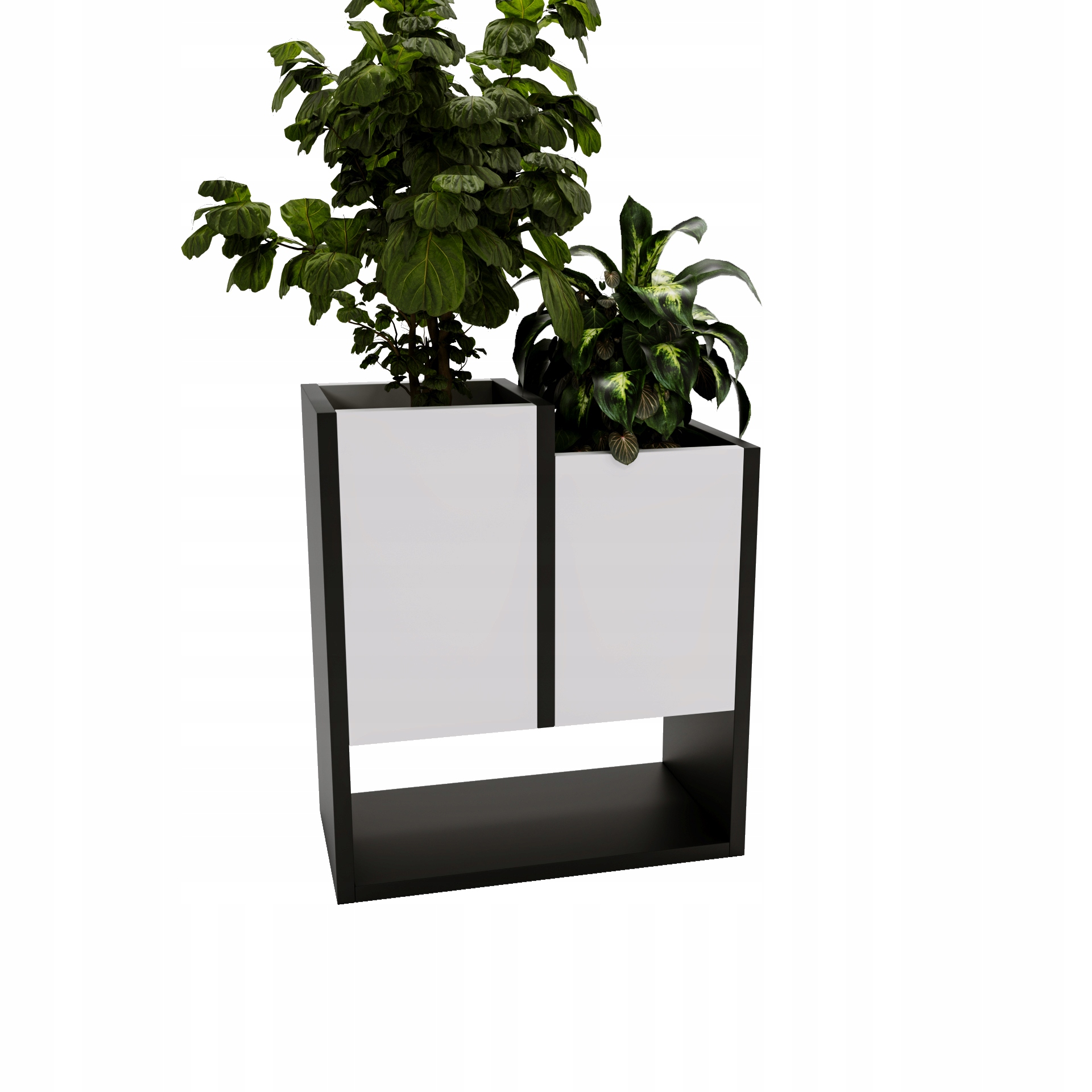 Květináč Karo D stojící květiny dům loft květináč Bílý