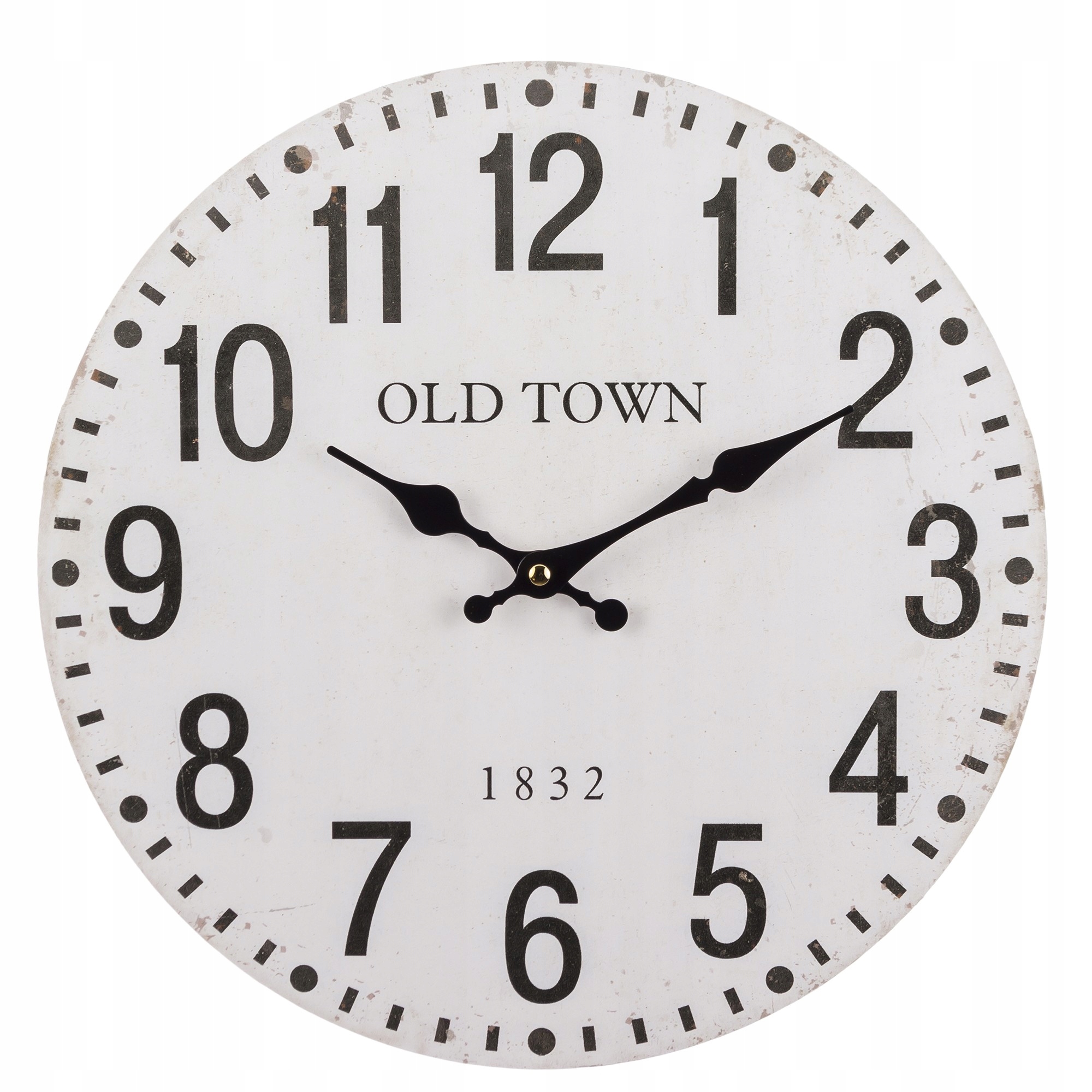 Zegar ścienny czytelny biały czarne cyfry wiszący