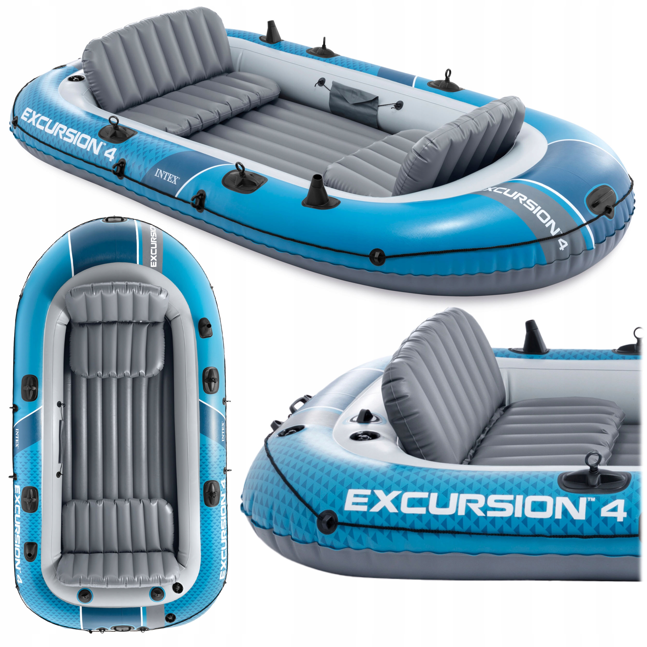 Dmuchany Ponton Wędkarski 4os. Wiosła Pompka 315cm Intex 68325 Model 2026