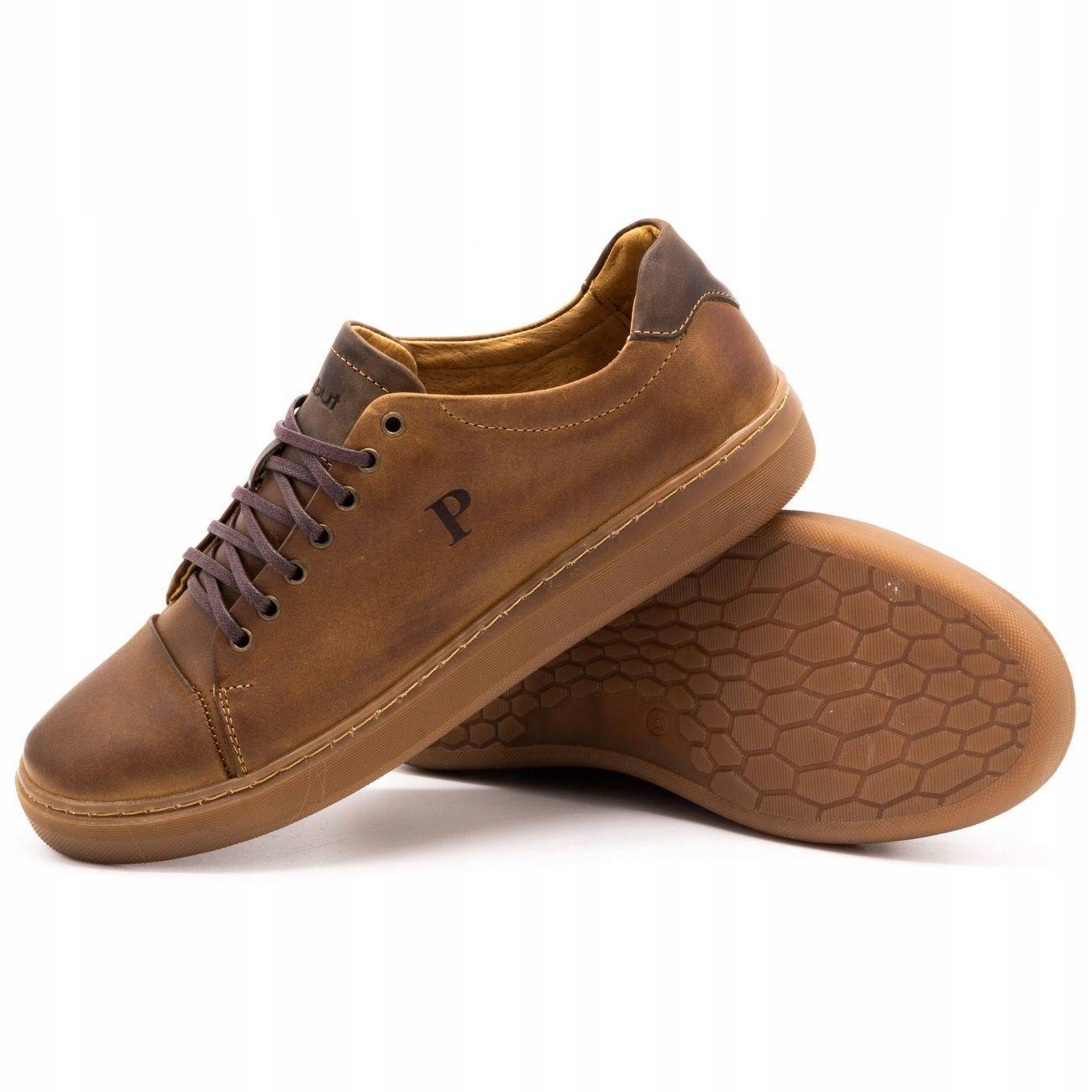 BUTY MĘSKIE CASUAL SKÓRA POLSKIE 2109 CAMEL 42 Płeć mężczyzna