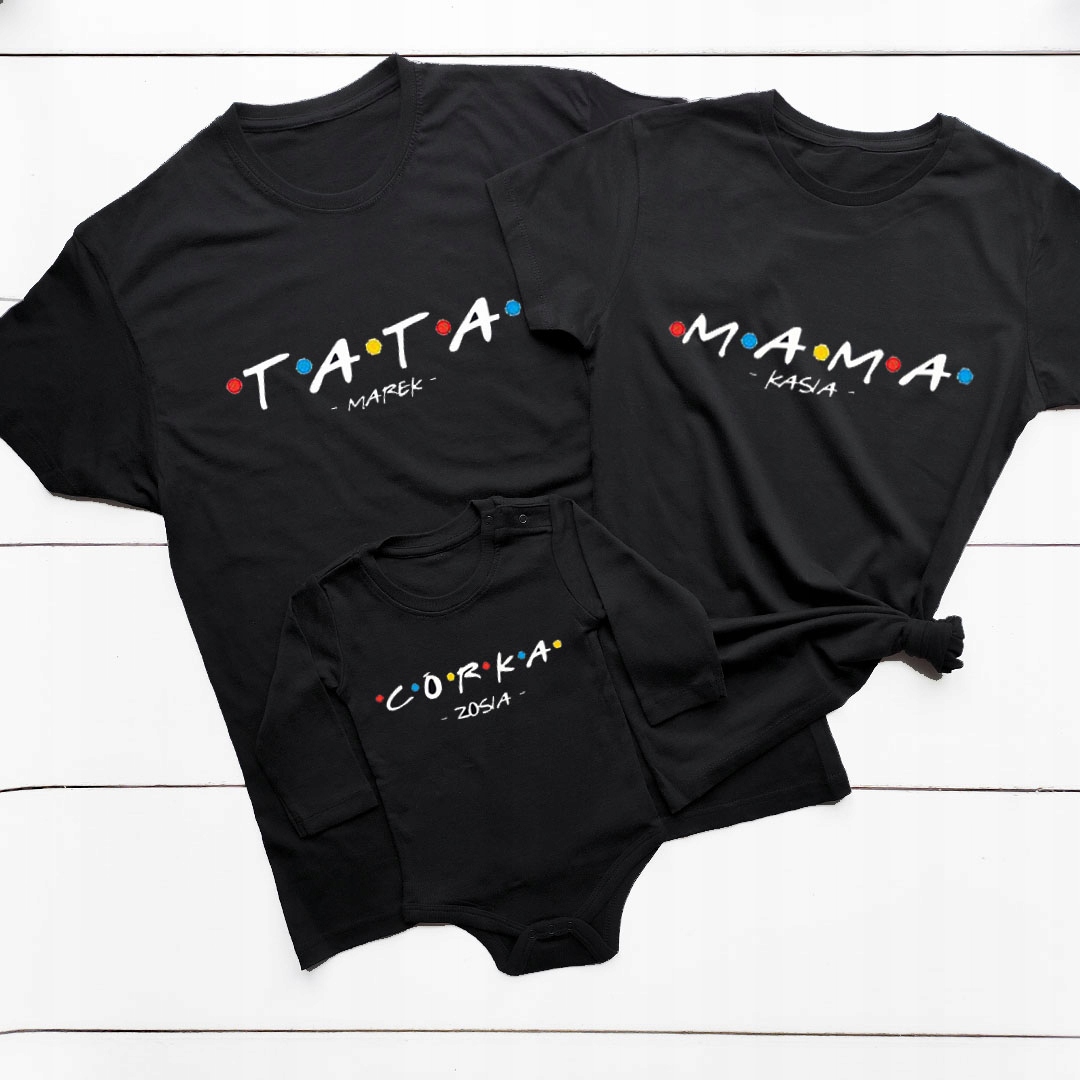 KOSZULKI DLA RODZINY WŁASNYM NADRUKIEM ZDJĘCIEM Kolekcja Dla Taty Mamy Dziecka Rodziny