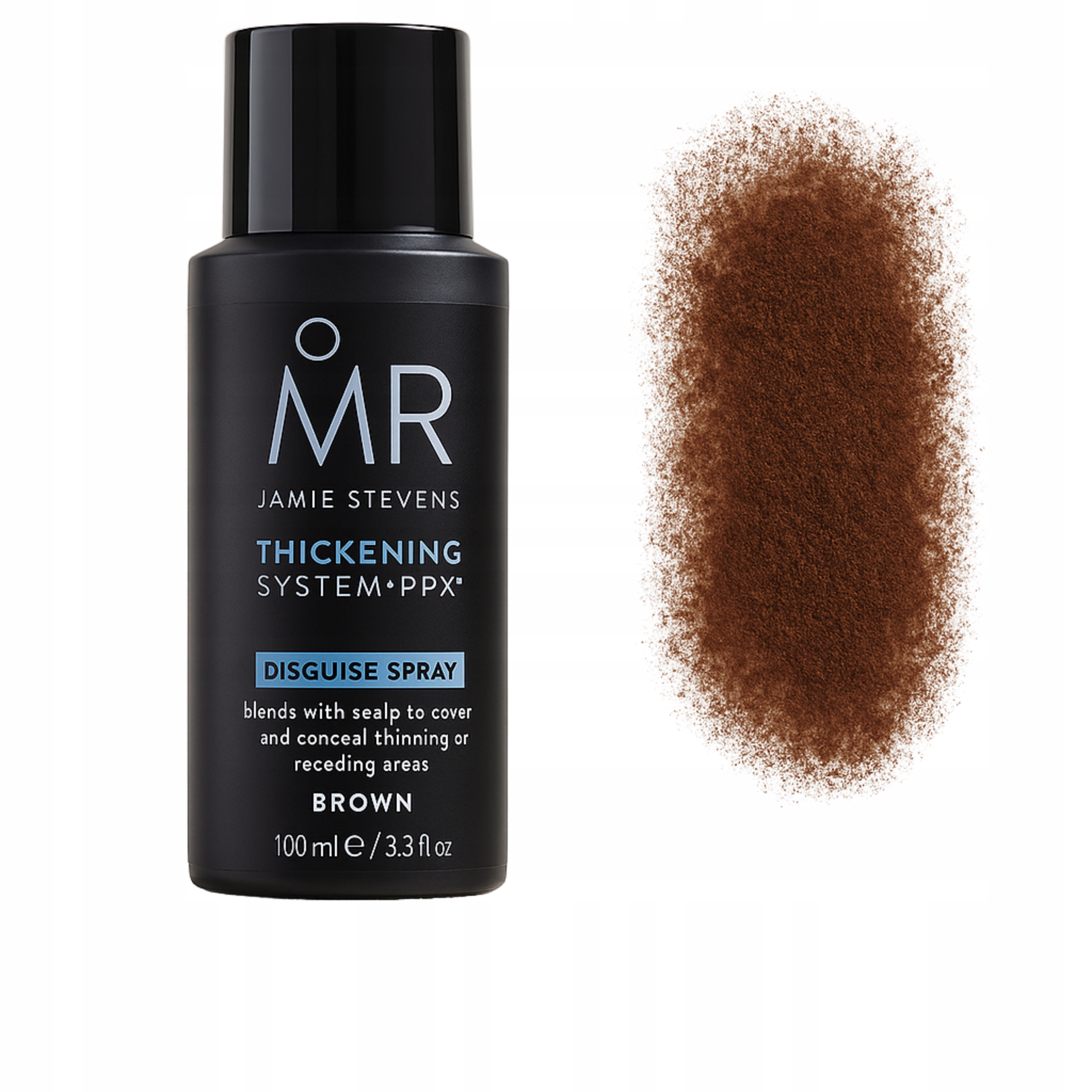 Jamie Stevens 100 ml Zahušťování vlasů Mikrovlákna ve spreji Uk Středně hnědá