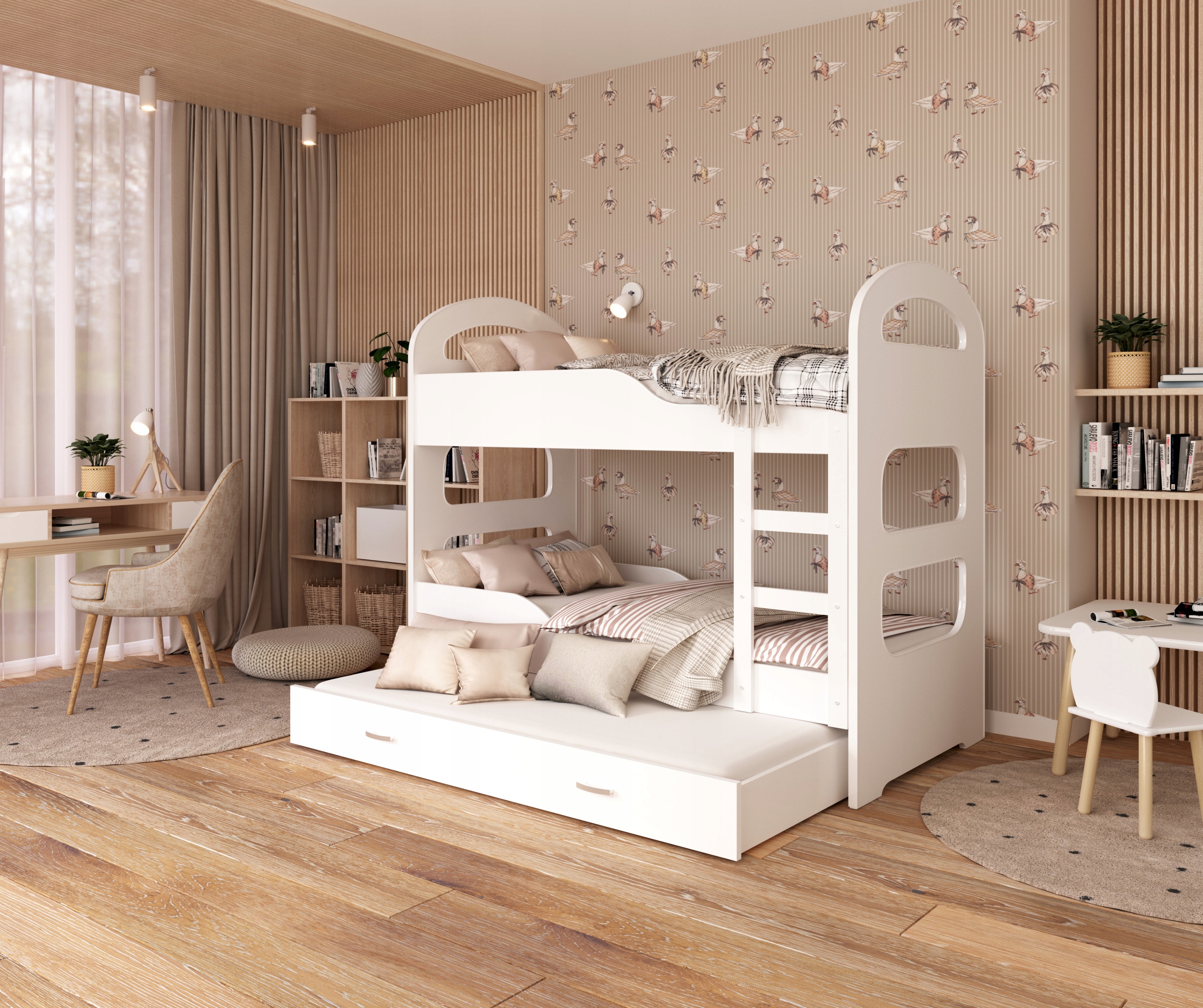 Łóżko piętrowe 190x80 białe DOMINIK 3 Marka Eurotel