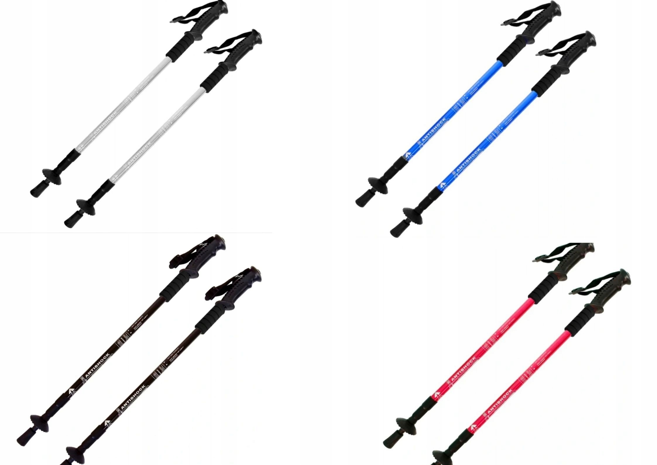 KIJKI DO NORDIC WALKING TREKKINGOWE + KOMPAS Długość po złożeniu 63 cm