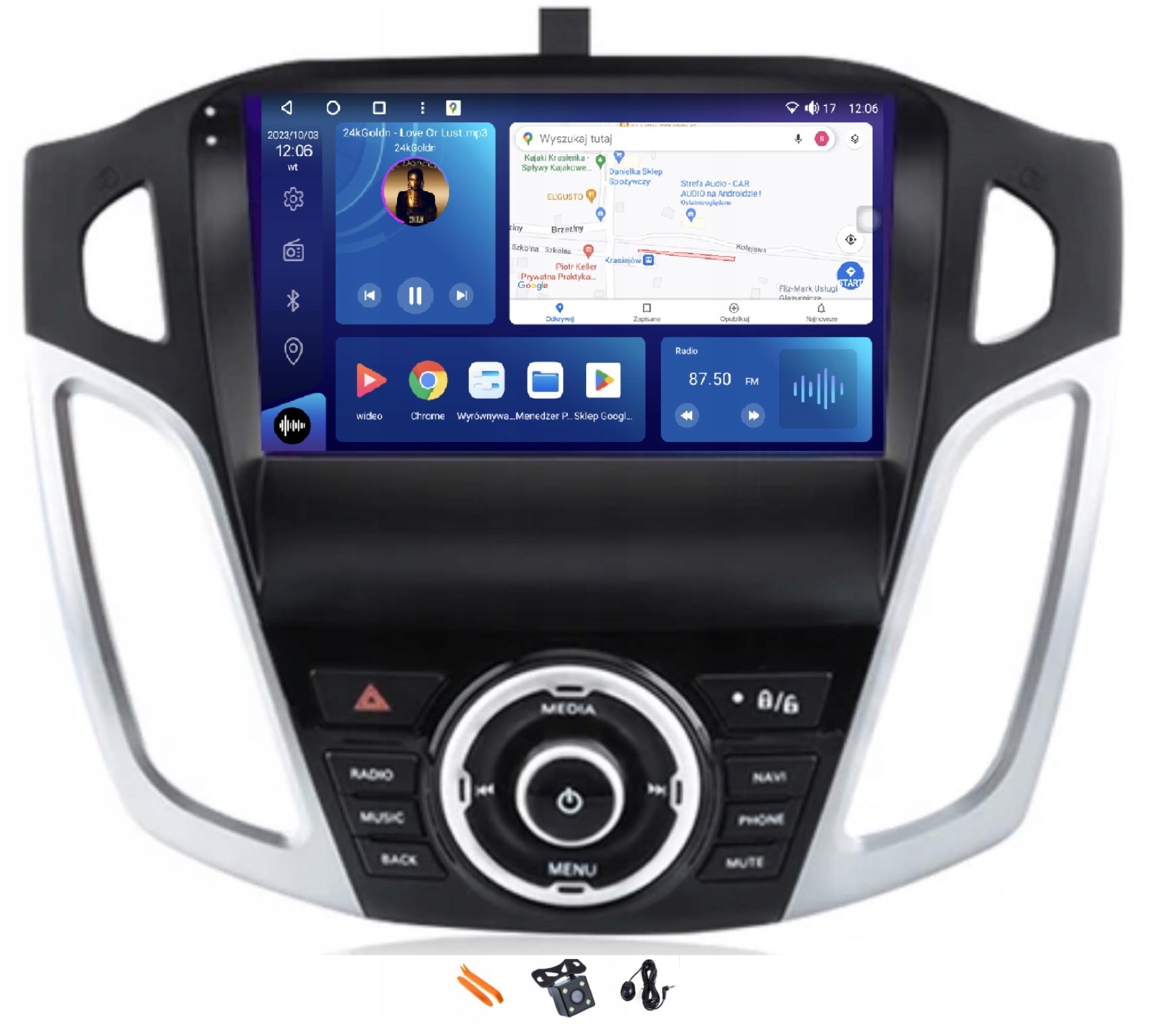 Radio Android Nawigacja Qled Carplay 128GB Lte Gps Ford Focus 3 MK3 11-19