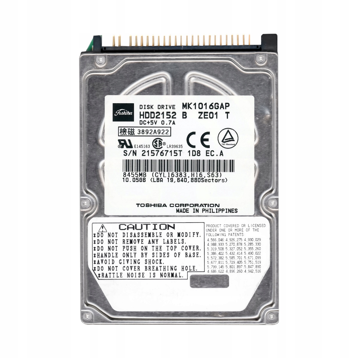 Toshiba 10GB 4.2K 1MB Ata 2.5'' MK1016GAP