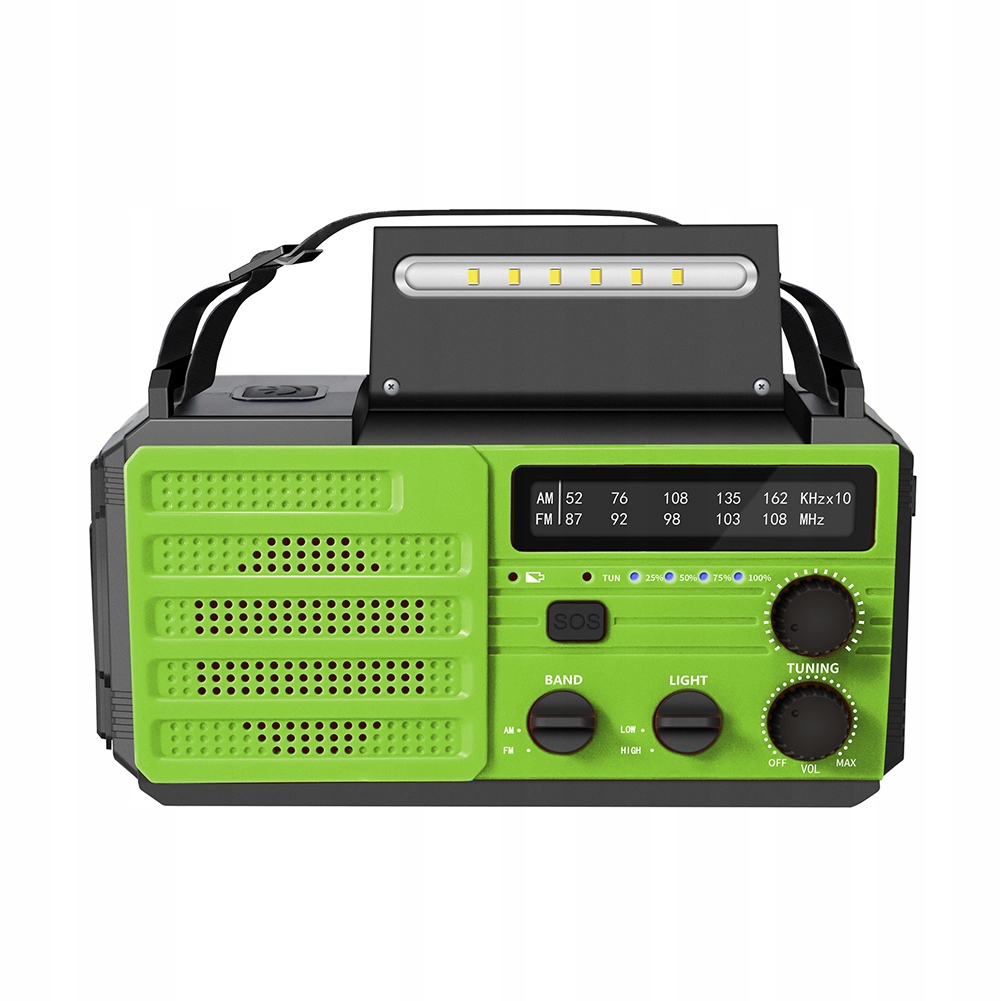 Feegar Oze 3 Nouzové rádio Solární Dynamo svítilna Am Fm Sos Pb 8000 mAh