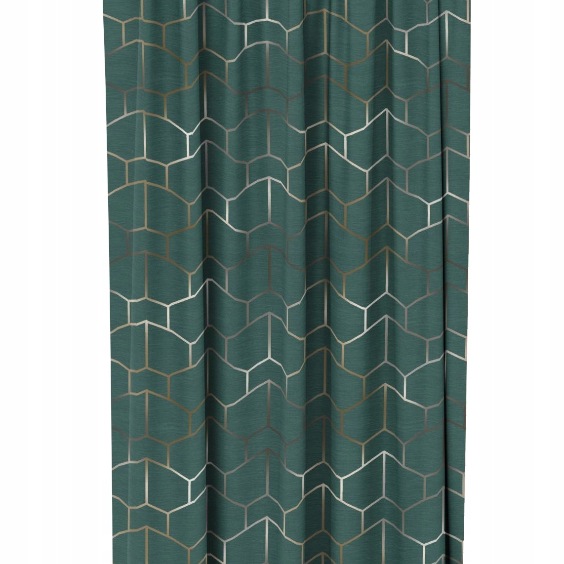 Závěs Geometrie Na Pásce 1141 Zelená 140x250