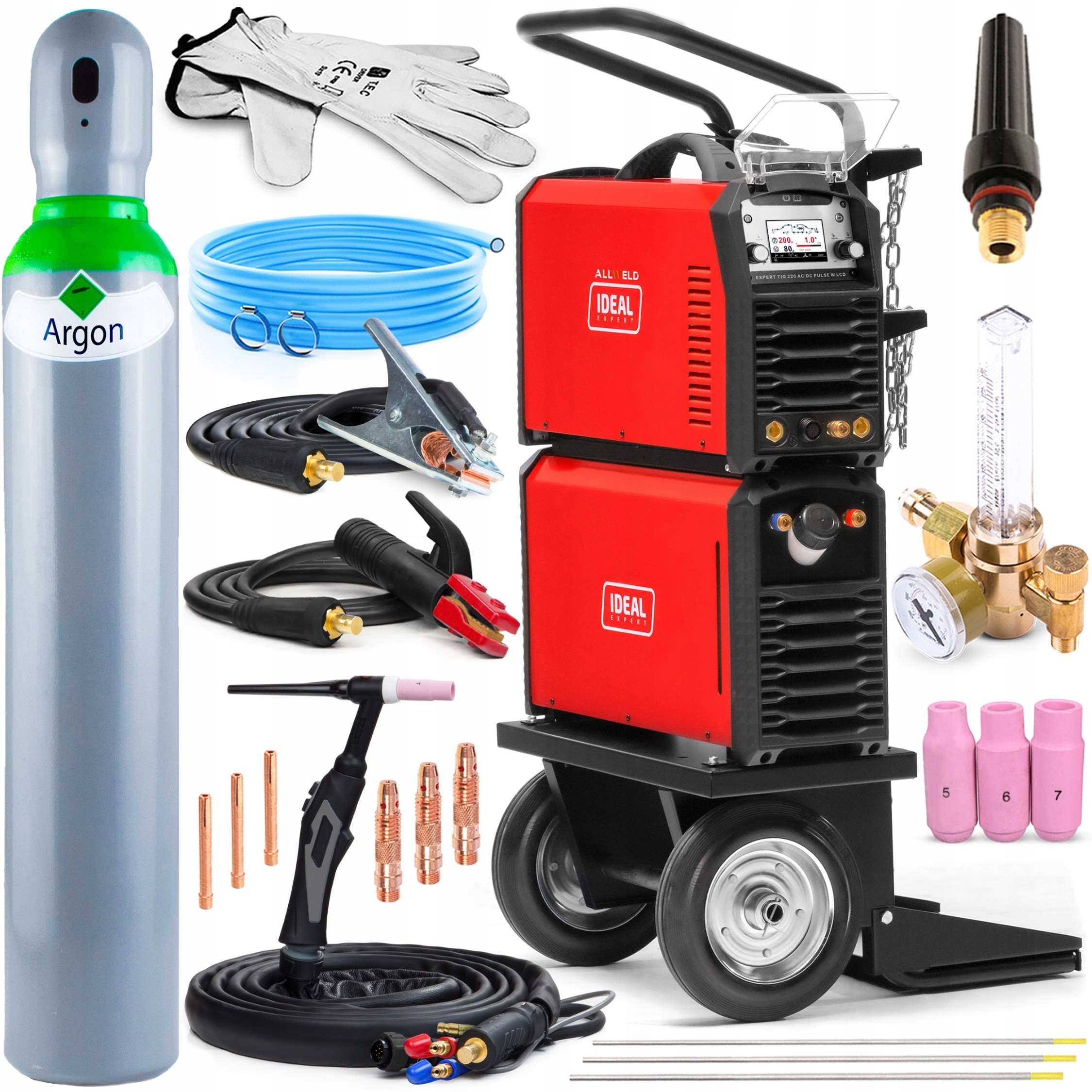 Poloautomatický Svařovací Stroj Ideal Expert Tig 220 Ac/dc Puls LCD 230V 220A Hf 4M