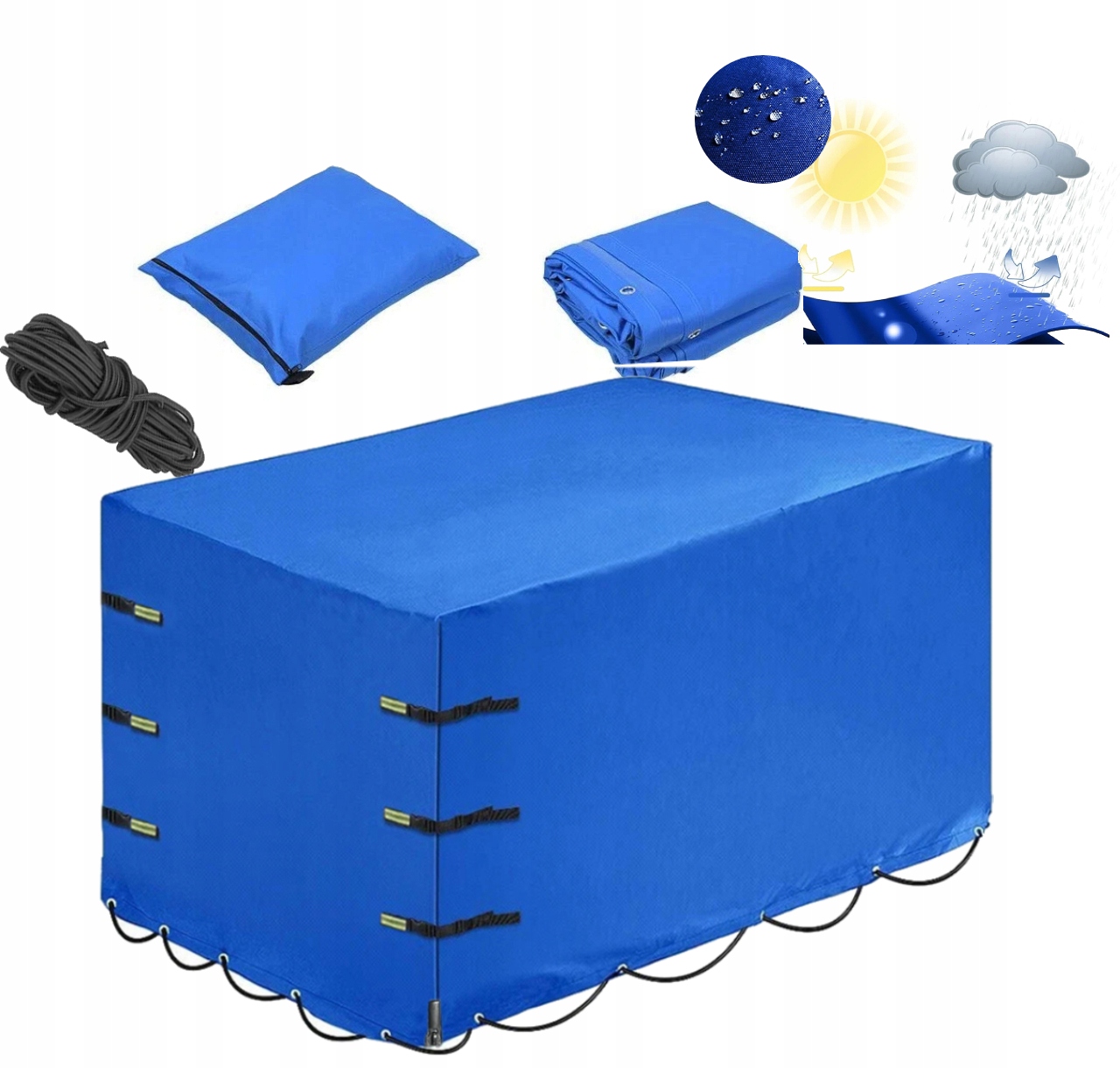 Obal na rám h-110 cm, plachta na přívěs s reflexními pruhy 600D