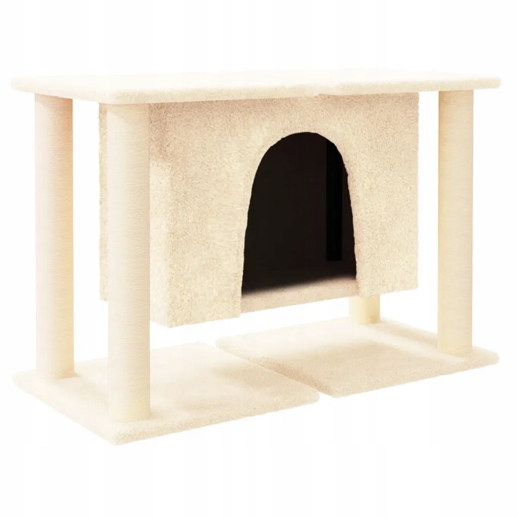 Levně vidaXL Škrabadlo pro kočky se sisalovými sloupky, krémové, 50 cm
