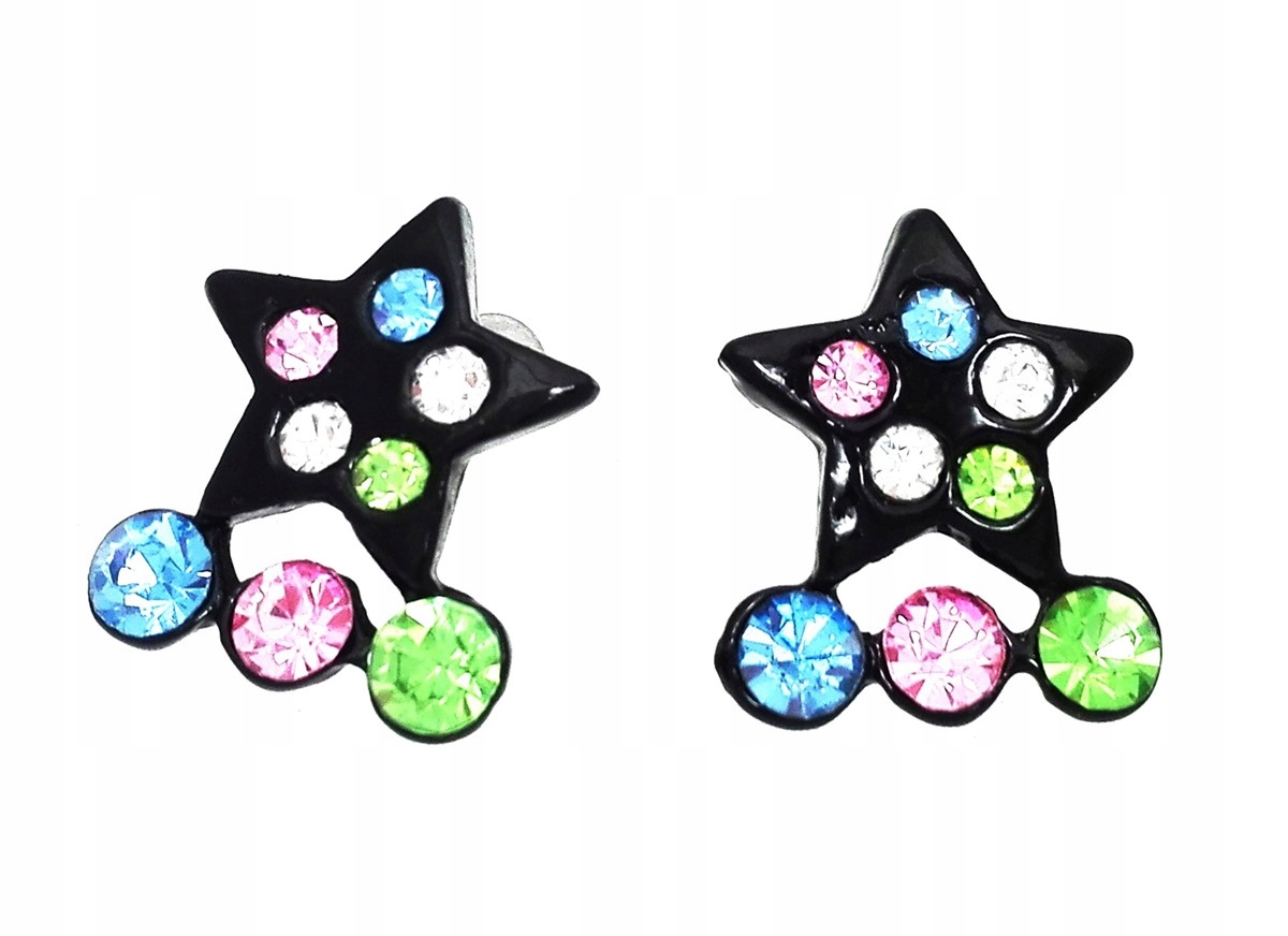 

Kolczyki czarne gwiazdki cyrkonie stars