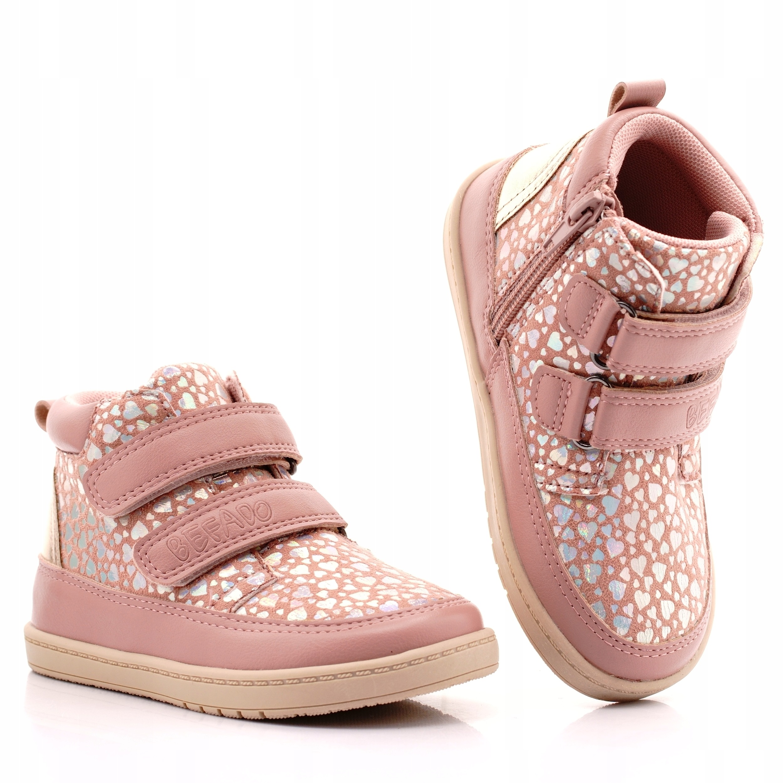 Befado Buty Przejściowe Barefoot Trzewiki Dziewczęce Na Rzepy 006BX004 29