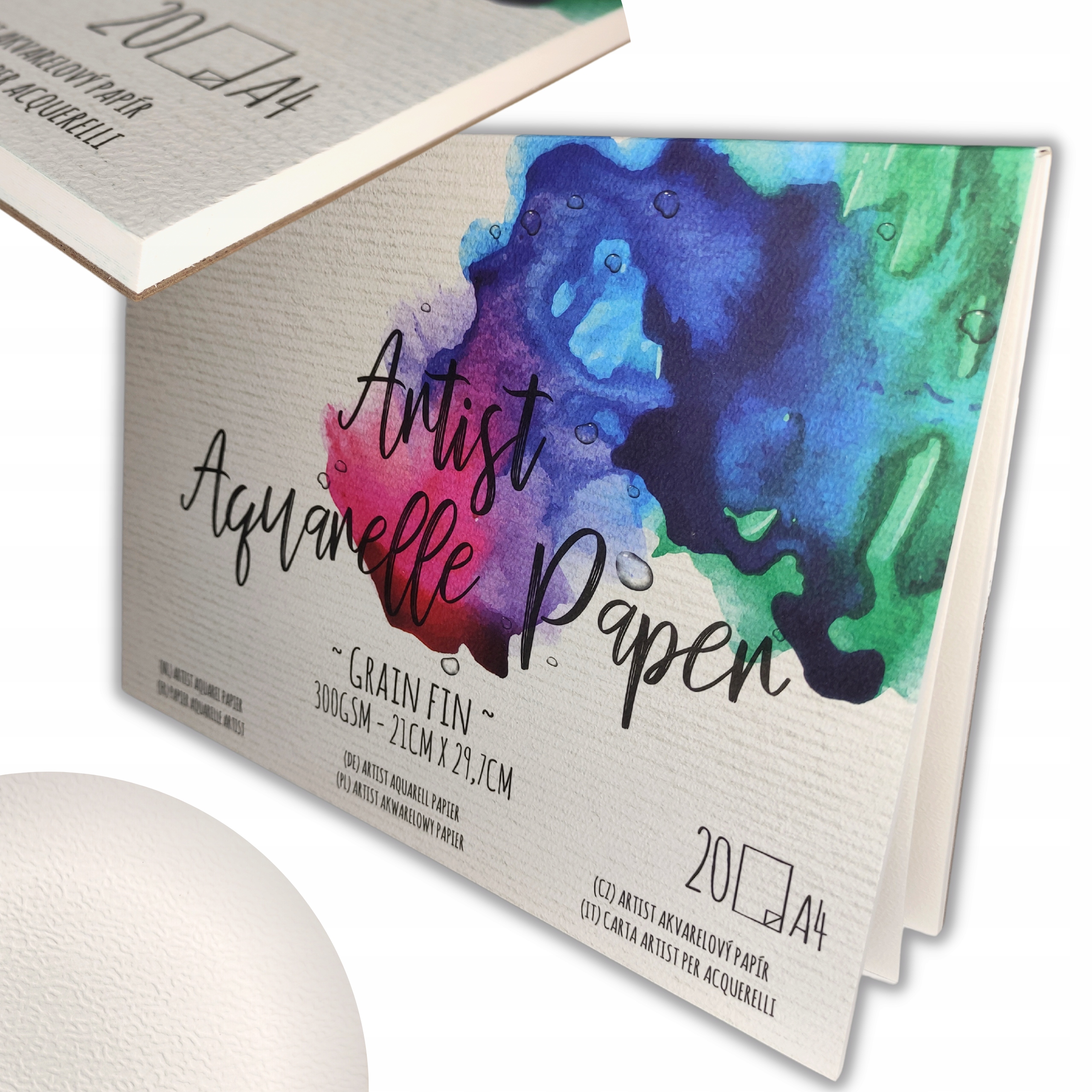 Blok Do Akwareli Papier Akwarelowy Do Farb Akwarelowych Kredek 20 x A4 300g