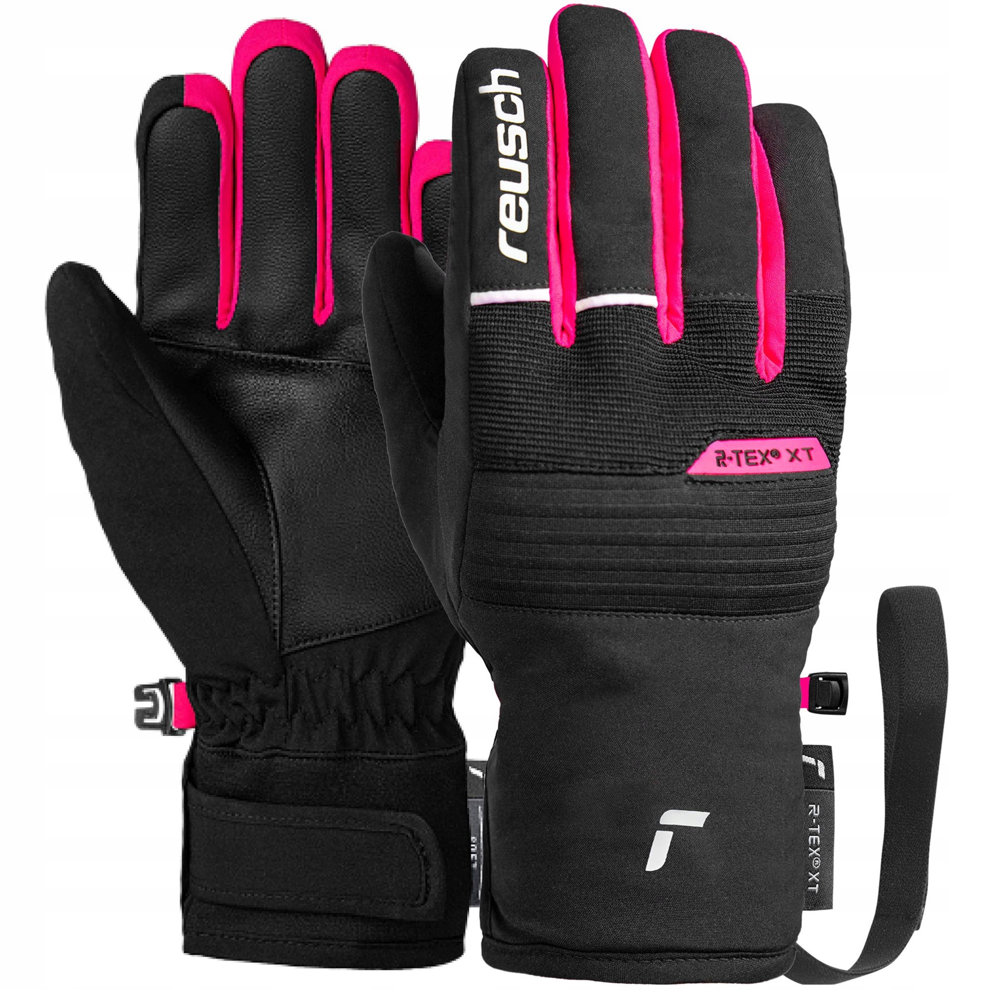 Rękawice narciarskie dziecięce Reusch Benji R-tex Xt Junior czarno-różowe