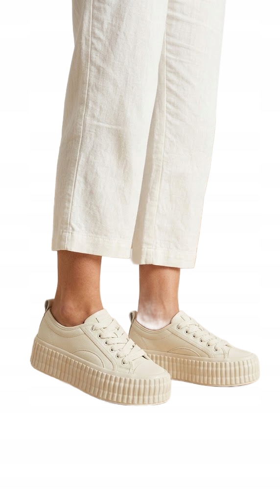 Lufanové Krémové Sportovní Boty Na Silné Podrážce, Velikost 38