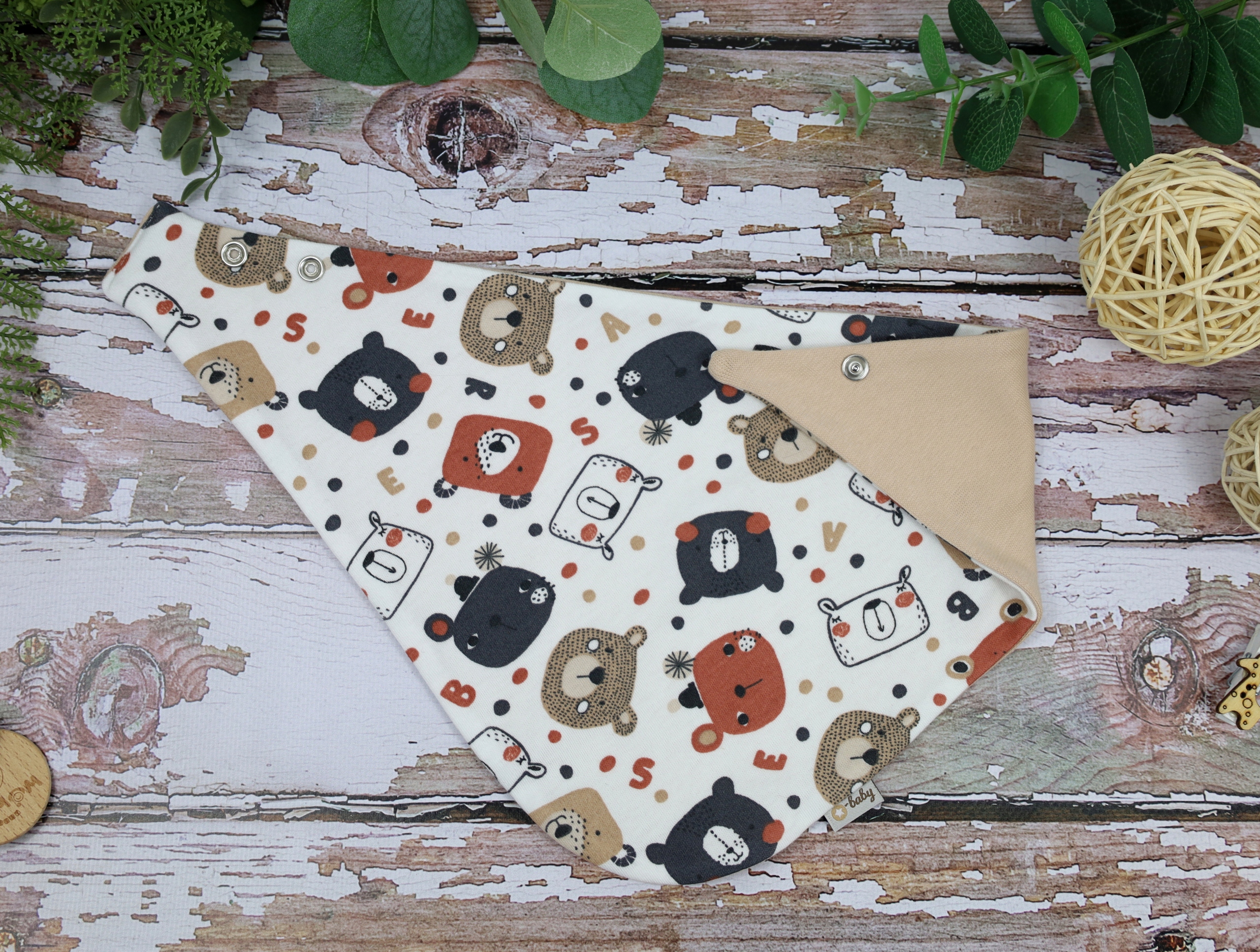 KOMPLET CZAPKA + APASZKA DWUSTRONNA 38-40 WIOSNA / JESIEŃ BEIGE 3m+ Rozmiar 38-40 cm