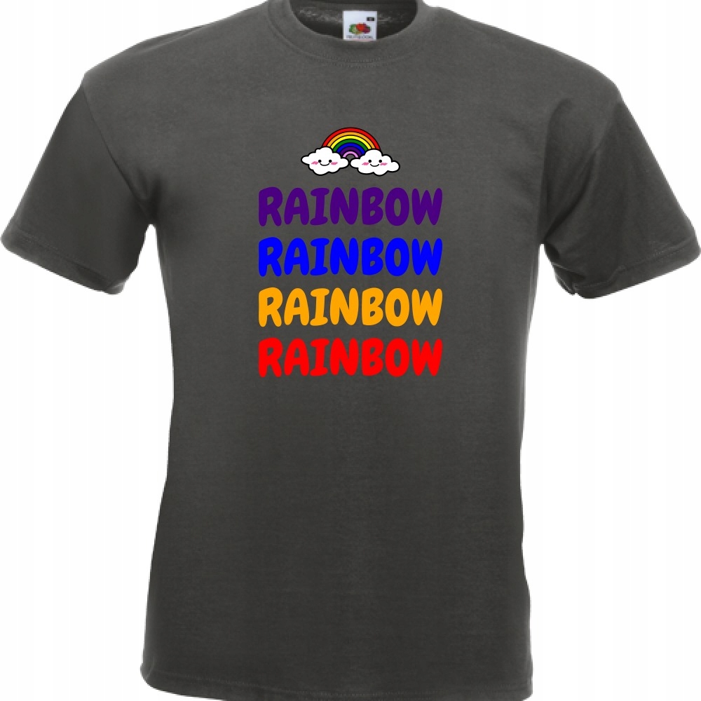 

Koszulka rainbow tęcza chmurki L grafitowa