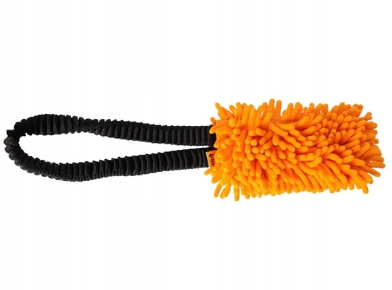 Levně Dingo Hračka pro psy Přetahovadlo Mop s rukojetí bungee oranžová