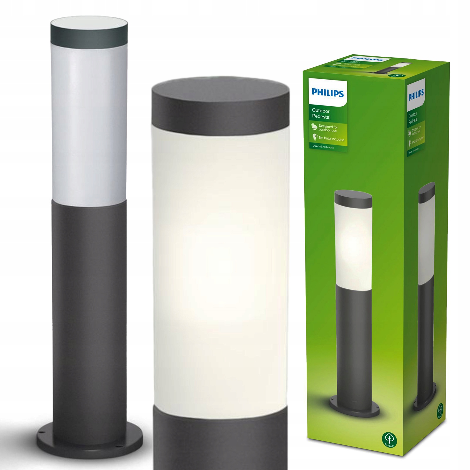 Led zahradní venkovní lampa Philips Utrecht E27 IP44 Stojící Sloupek 45 cm