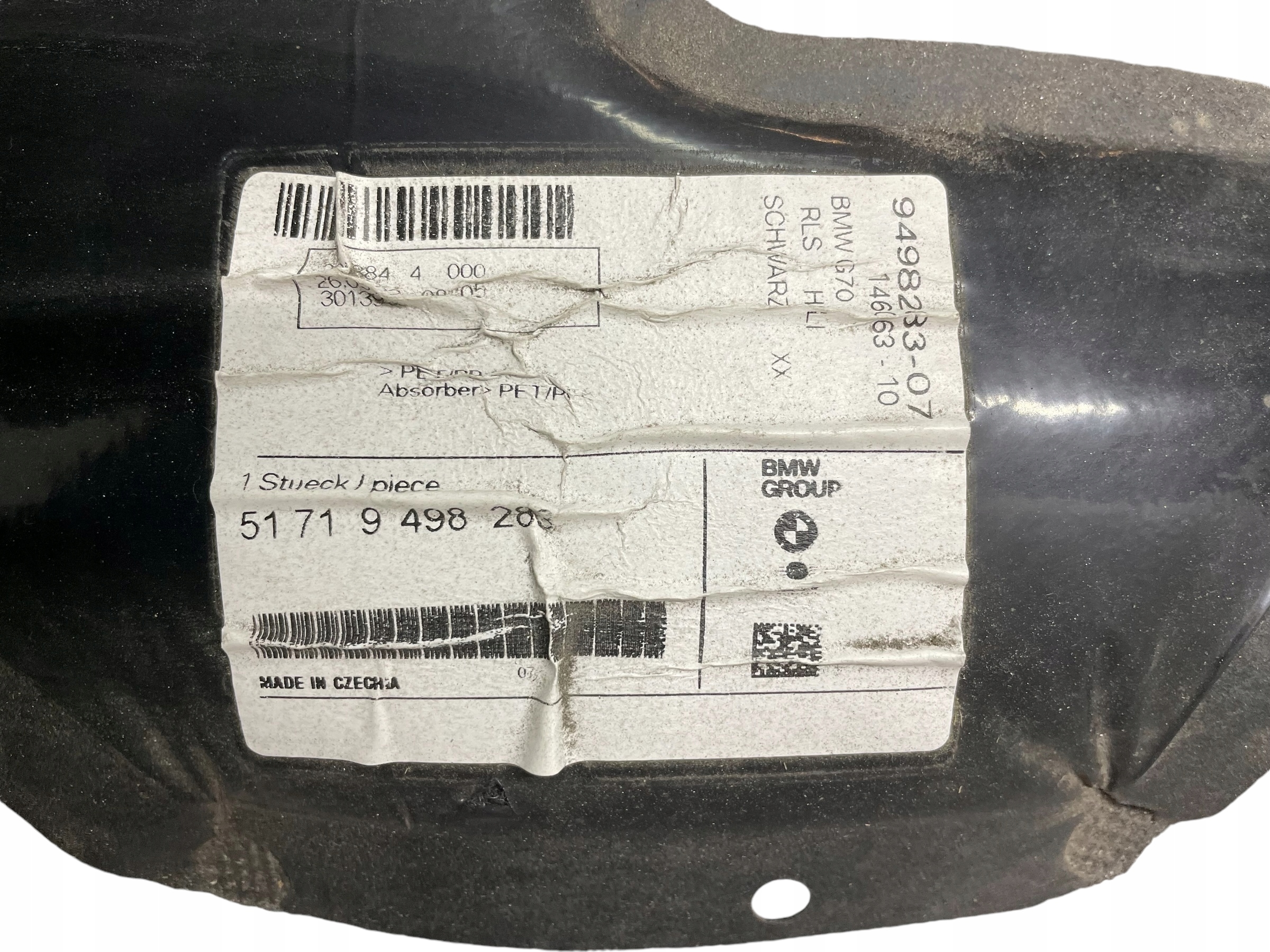 mudguard rear part left complete BMW 7 i7 G70