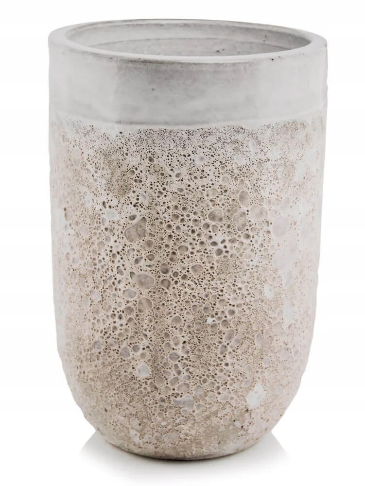 Donica Mrozoodporna Ceramiczna Biała Ogrodowa Wysoka 26X44 CM