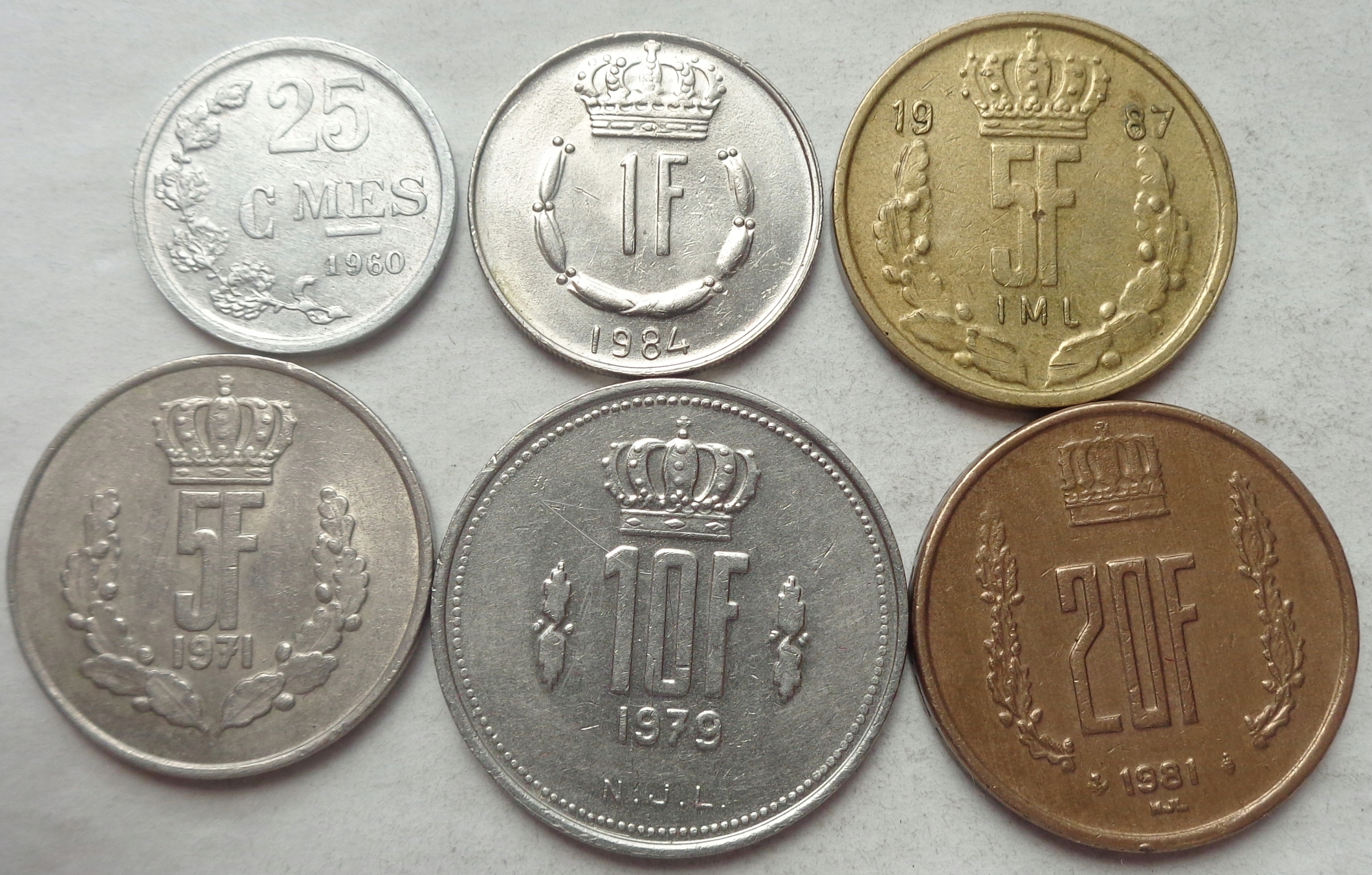 LUKSEMBURG - MONETY - 1960 / 1987 - ZESTAW