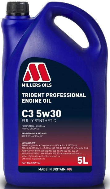 Millers Oils Trident 5W30 Longlife 5L Syntetyczny