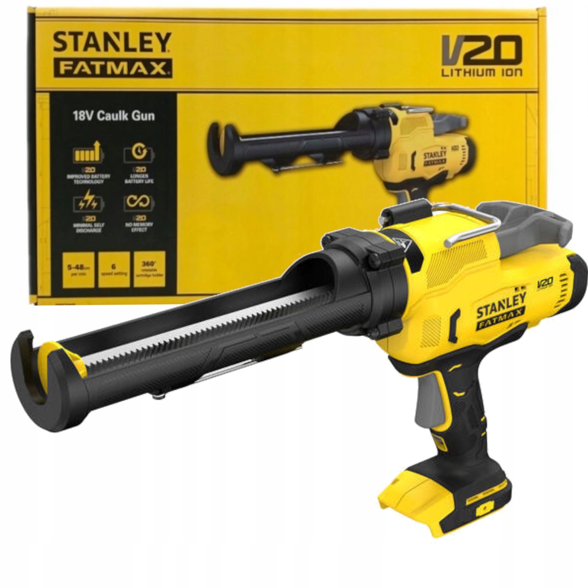Akumulátorový Odšťavňovač Pistole Na Silikonové Lepidlo 18V V20 Stanley