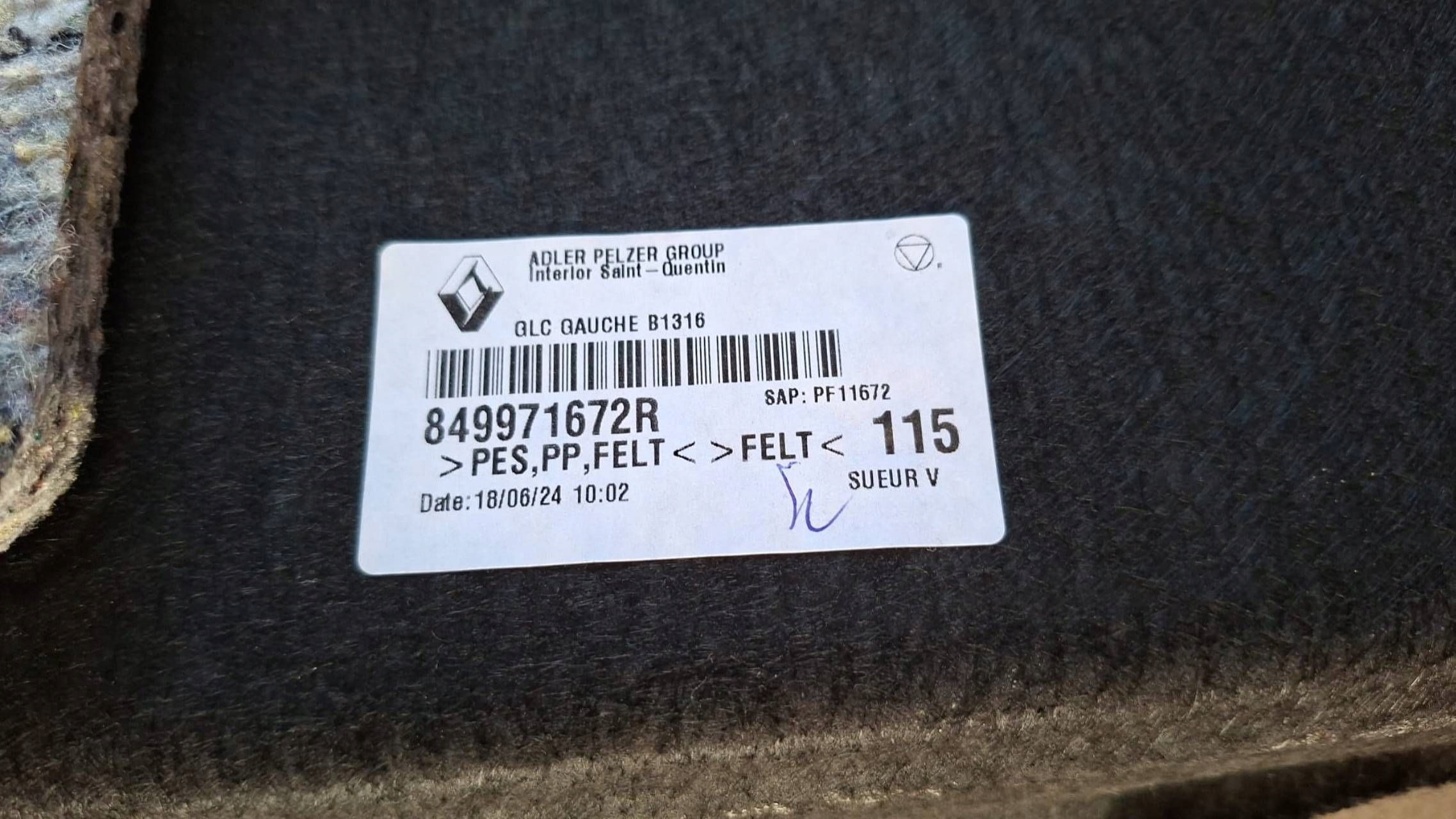 boot upholstery left side Renault 5 E-Tech 849971672R