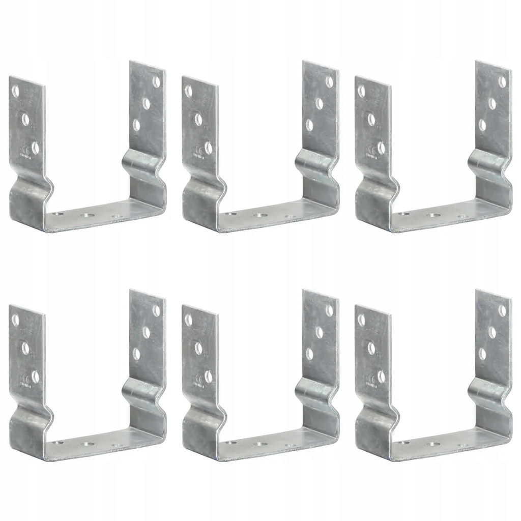 vidaXL Plotové kotvy 6 ks stříbrné 14 x 6 x 15 cm pozinkovaná ocel