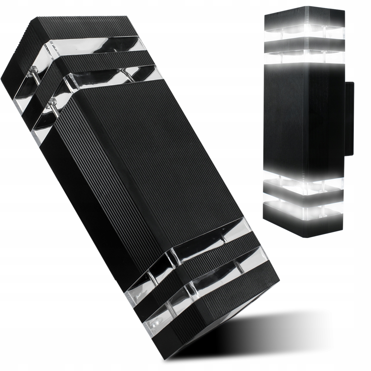 Venkovní voděodolná nástěnná lampa na fasádu z hliníku Sklo nahoru/dolů