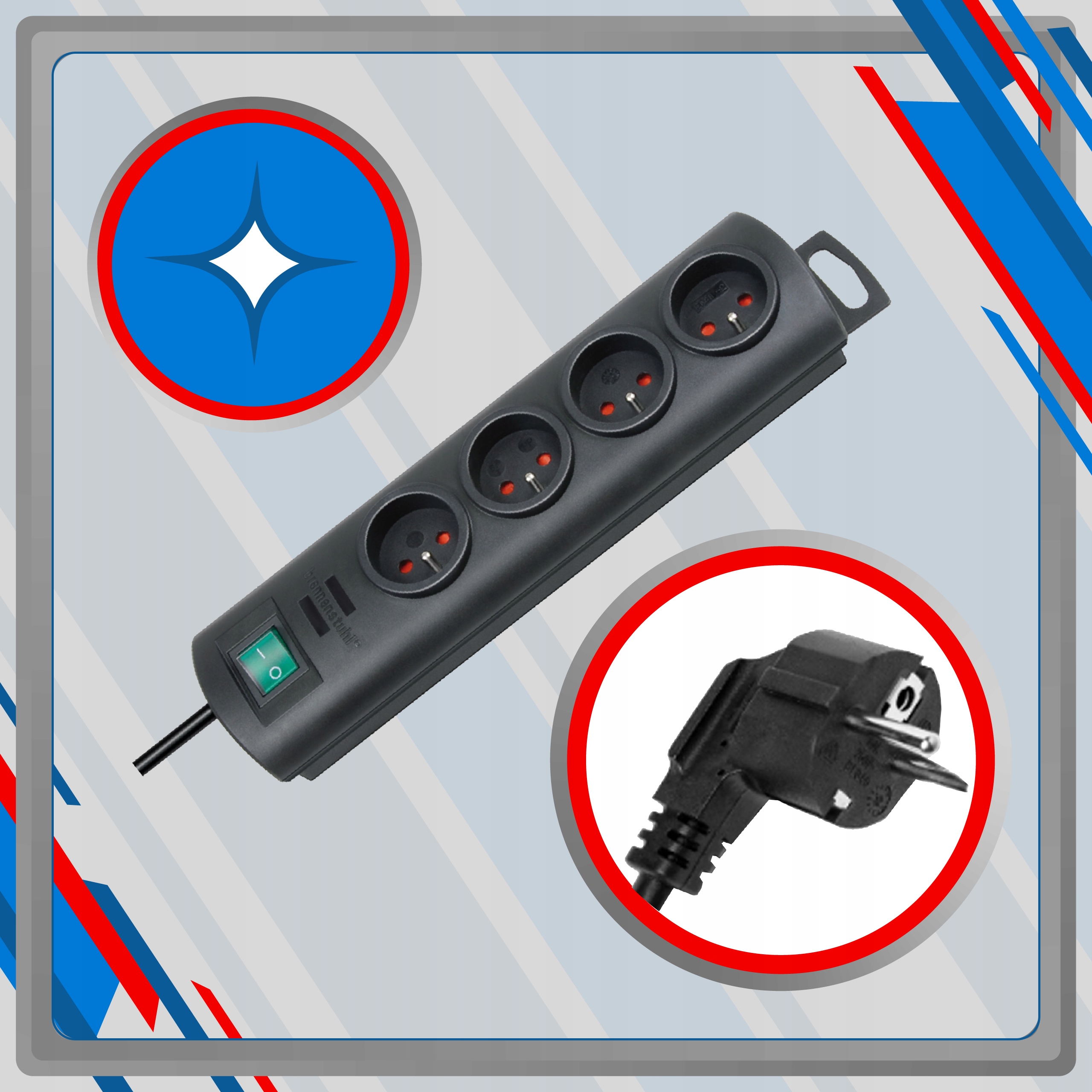 LISTWA ZASILAJĄCA Primera-Line 4G BRENNENSTUHL Kolor czarny