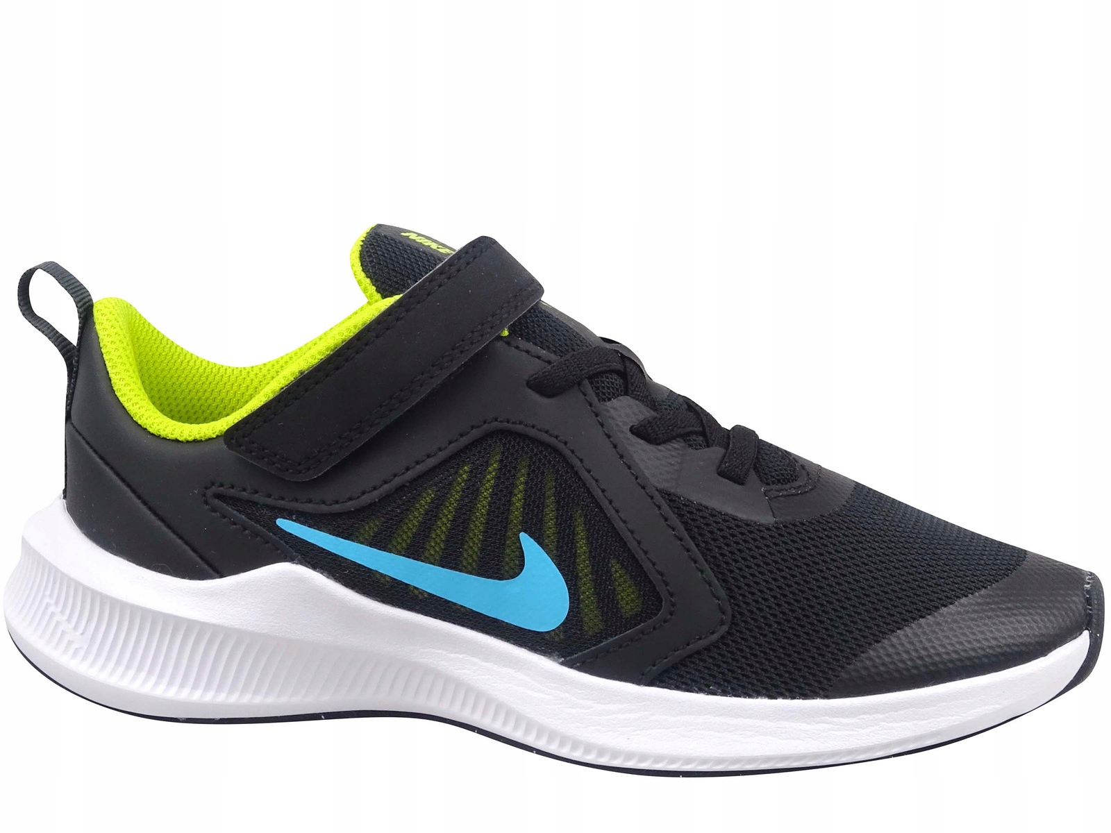 Nike Downshifter CJ2067 009 Buty Czarne Dziecięce Na Gumkę Rzep Na W-f