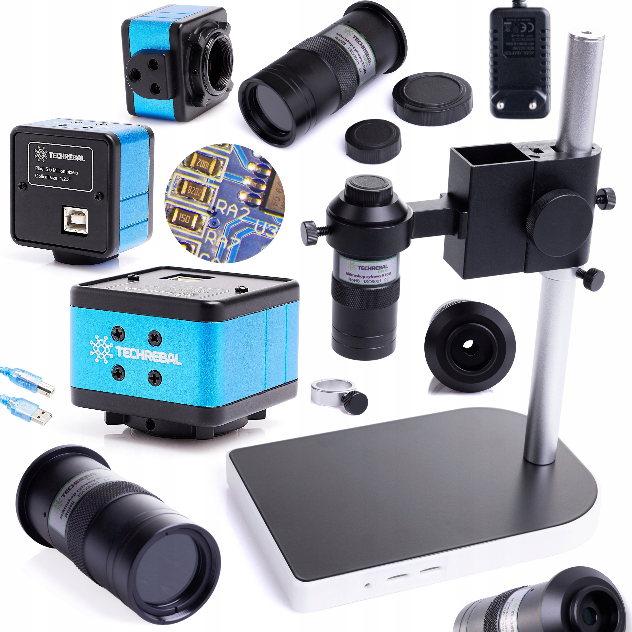 Digitální Mikroskop K10M Techrebal Pro Elektroniku Kamera 5MP Objektiv 100X