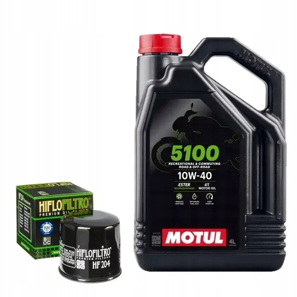 Olej Motul 5100 10W40 4T 4L filtr oleju HF204 Oryginał