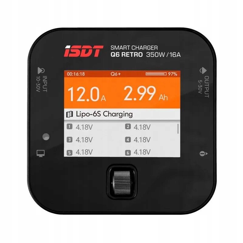 Isdt Q6 Retro Inteligentní nabíječka 350W Bluetooth LiPo/LiHV/LiFe/NiMH/Pb