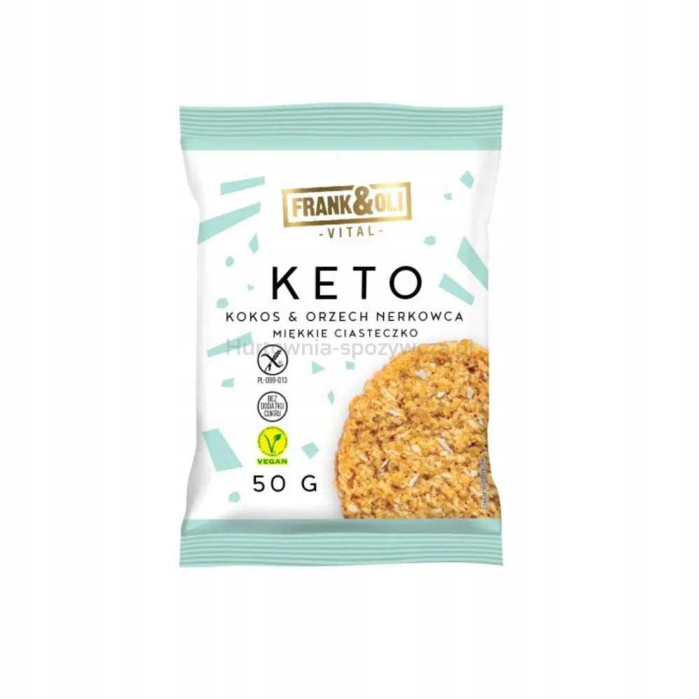 Frank &amp; Oli Keto měkké kokosové sušenky s kešu ořechem 50 g