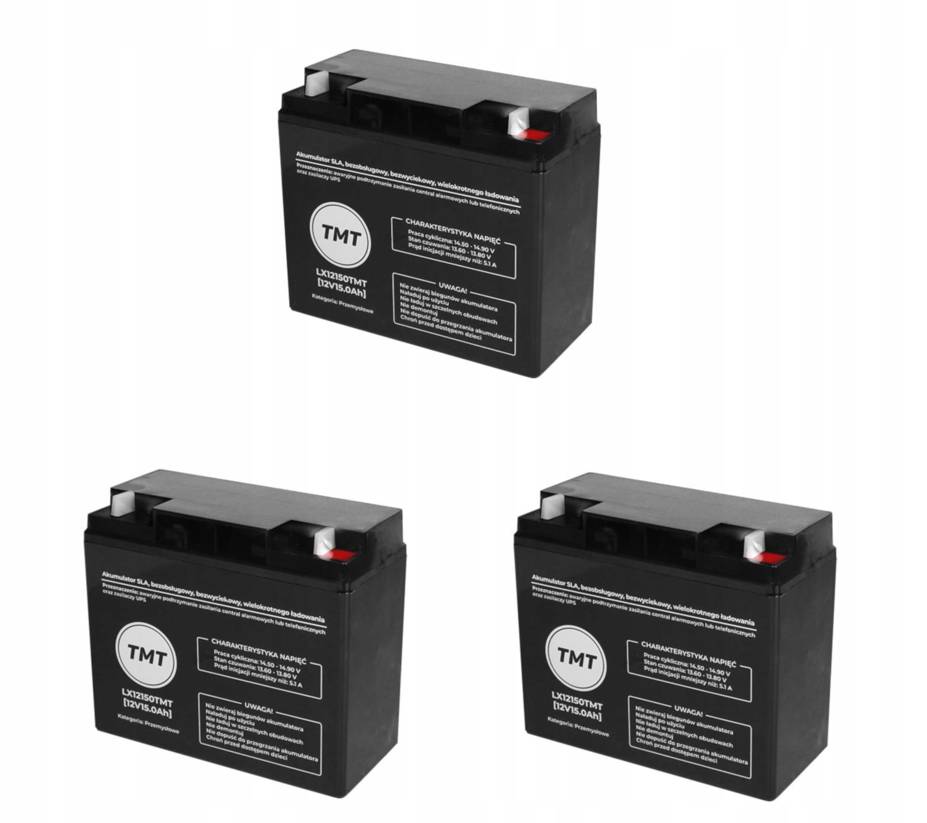 3x akumulátor Agm 12V 15Ah Tmt pre autíčko Ups bicykel vozidlo Cctv alarm