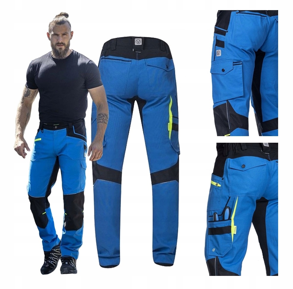 Pánské elastické pracovní kalhoty se zesílením Bozp, odolné, Stretch Premium