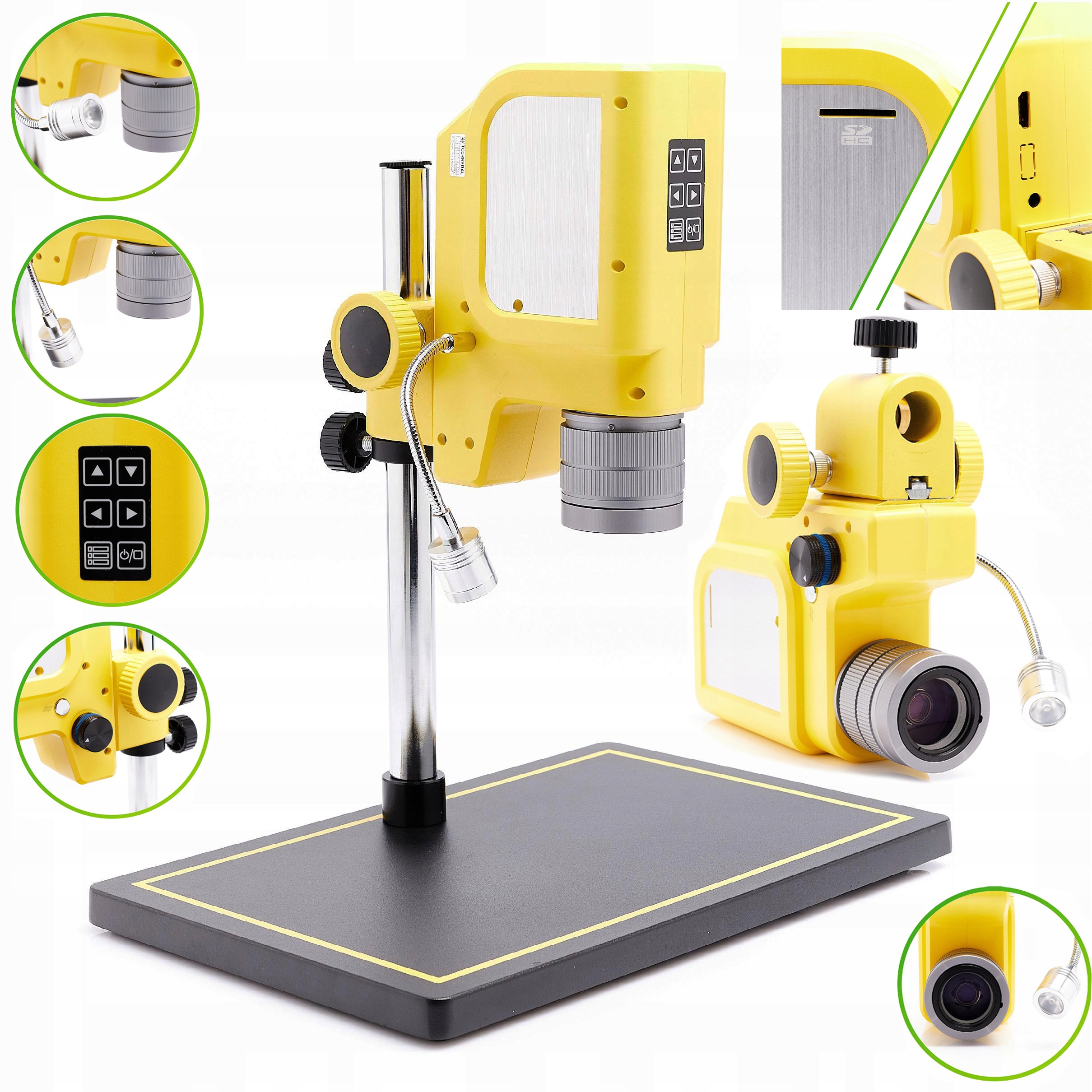 Digitální Mikroskop Pro Elektroniku S Kamerou Zoom 7-180X Techrebal Osvětlovač
