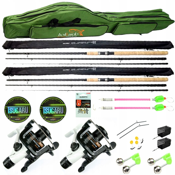 ZESTAW 2x FEEDER 3,6m 2x KOŁOWROTEK POKROWIEC Z11