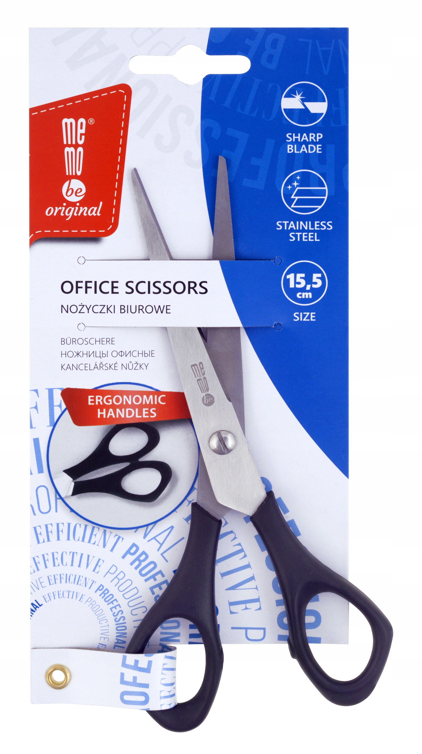 

Nożyczki biurowe czarne MemoBe 15,5 cm